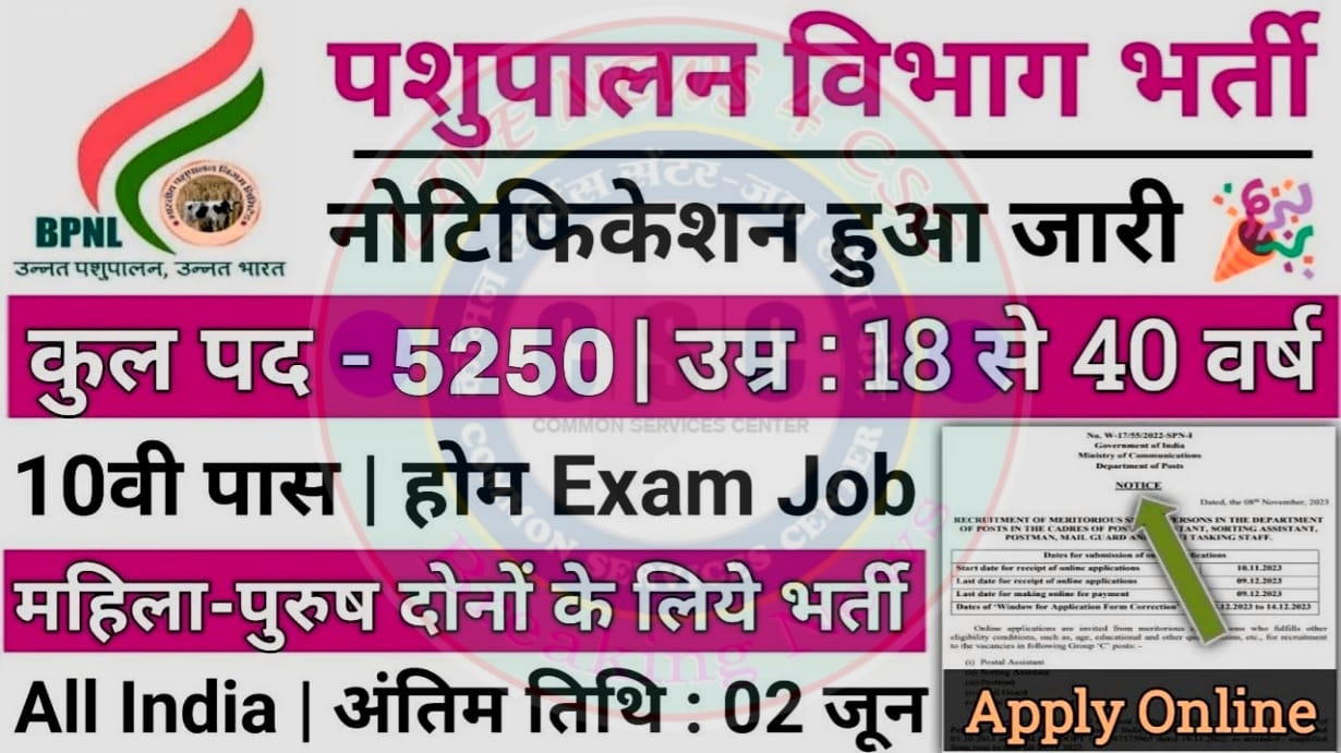 Animal Husbandry Department New Recruitment 2024